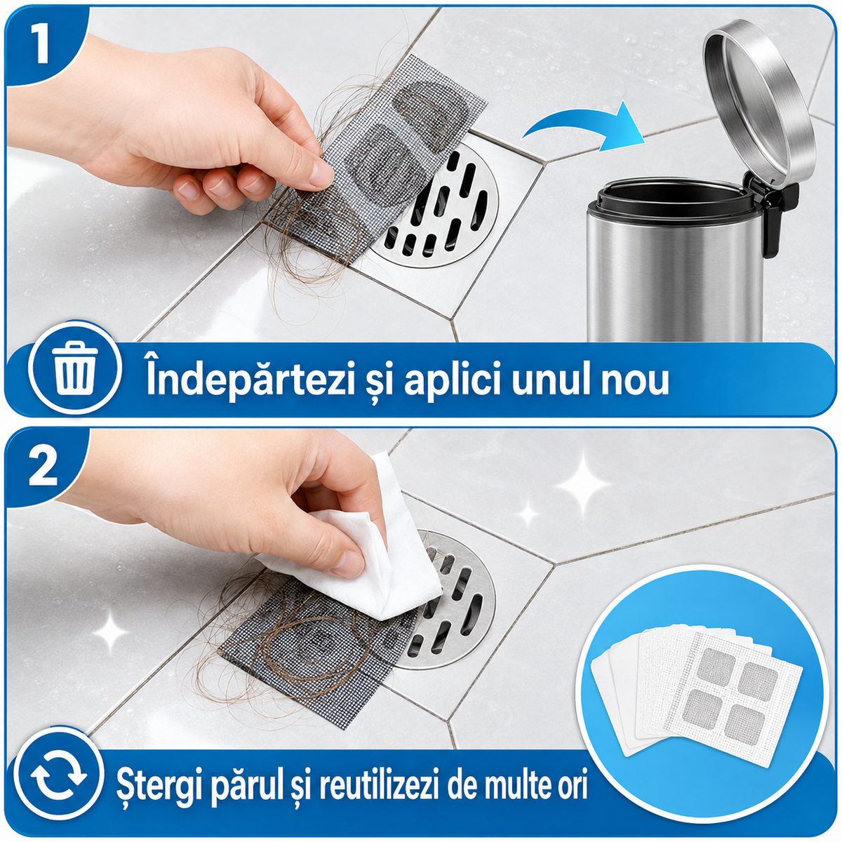 Filtru Adeziv Anti-Păr pentru Scurgere – 30 Bucăți