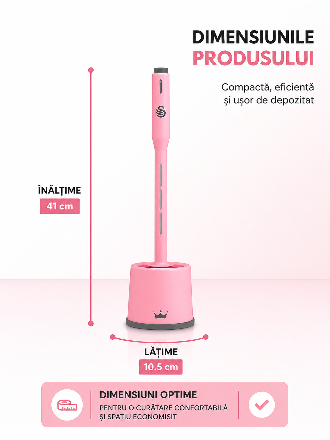 Kopac™ Perie de toaleta PRO cu dozator de detergent cu suport
