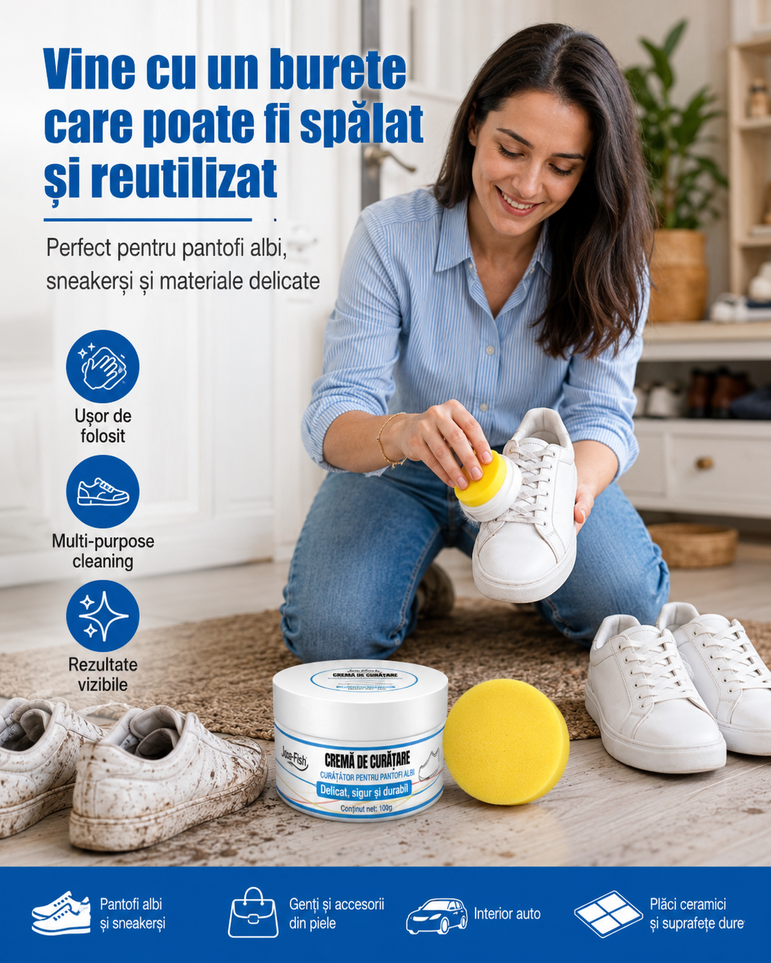 Singura Cremă Autentică Pentru Albirea Pantofilor Din România OFERTA 1+1