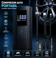 Kopac™ Compresor Auto portabil ,Wireless, 150 PSI, 20 L/min, 3x2000 mAh, Negru 