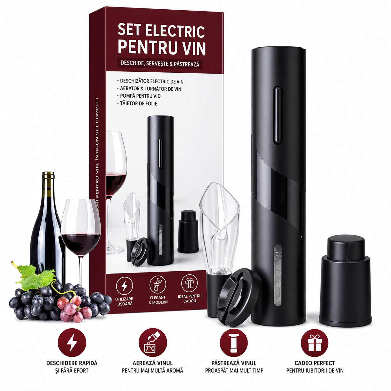 KOPAC™ Deschizător de vin profesional | Set 5 în 1 