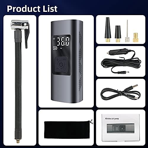 Kopac™ Compresor Auto portabil ,Wireless, 150 PSI, 20 L/min, 3x2000 mAh, Negru 