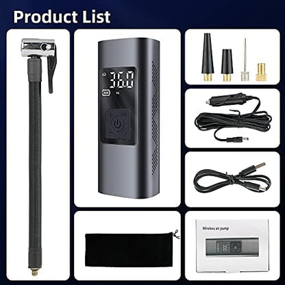 Kopac™ Compresor Auto portabil ,Wireless, 150 PSI, 20 L/min, 3x2000 mAh, Negru 