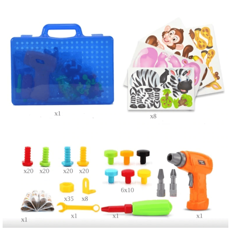 Kopac™ Jucarie educativa si interactiva cadou pentru copii cu varsta cuprinsa intre 3-10 ani, Multicolor (198 piese)