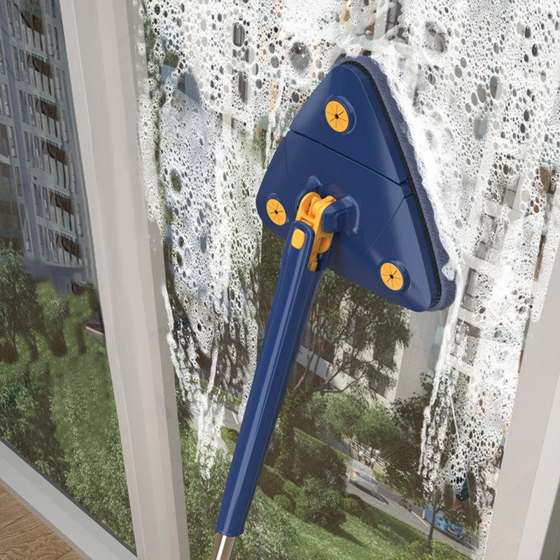 Kopac™ Mop Triunghiular Rotativ 360° cu Stoarcere, Laveta Microfibra, curatare usoara, Albastru 
