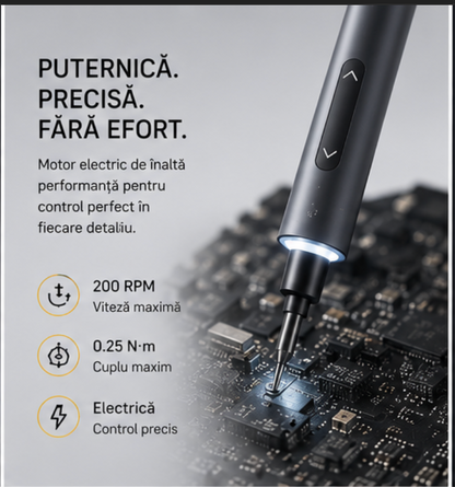Set surubelnita electrica/manuala Fanttik E1 Max, 200rpm, 50 capete interschimbabile, 350mAh, USB-C, Gri