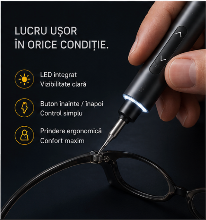Set surubelnita electrica/manuala Fanttik E1 Max, 200rpm, 50 capete interschimbabile, 350mAh, USB-C, Gri