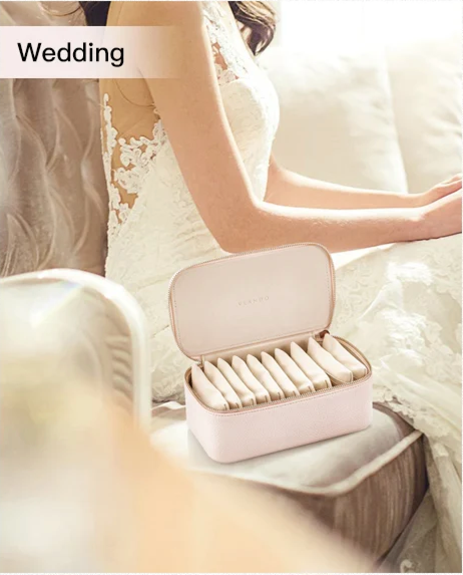 Organizator Elegant Alb Vlando din Piele PU pentru Bijuterii
