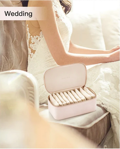 Organizator Elegant Alb Vlando din Piele PU pentru Bijuterii