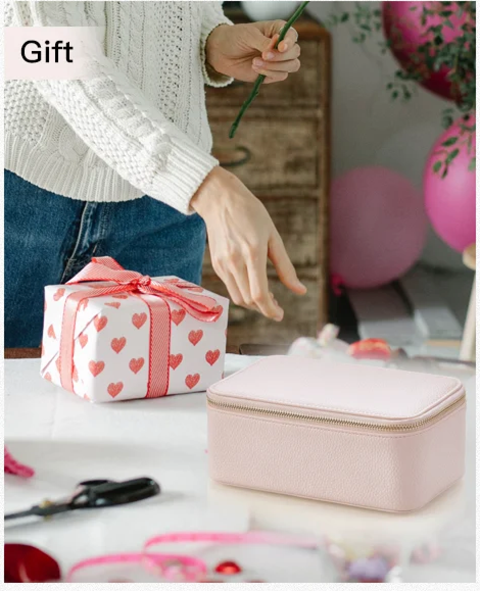 Organizator Elegant Alb Vlando din Piele PU pentru Bijuterii