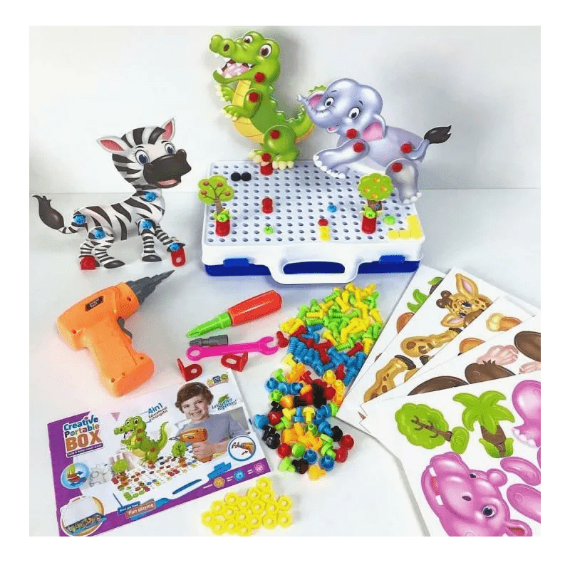 Kopac™ Jucarie educativa si interactiva cadou pentru copii cu varsta cuprinsa intre 3-10 ani, Multicolor (198 piese)