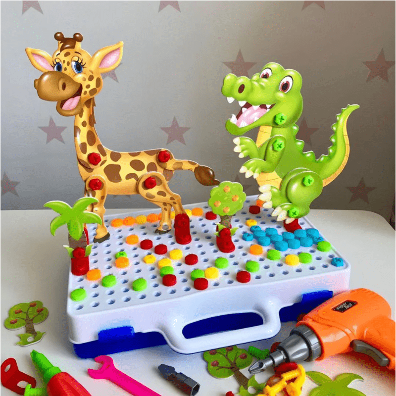 Kopac™ Jucarie educativa si interactiva cadou pentru copii cu varsta cuprinsa intre 3-10 ani, Multicolor (198 piese)